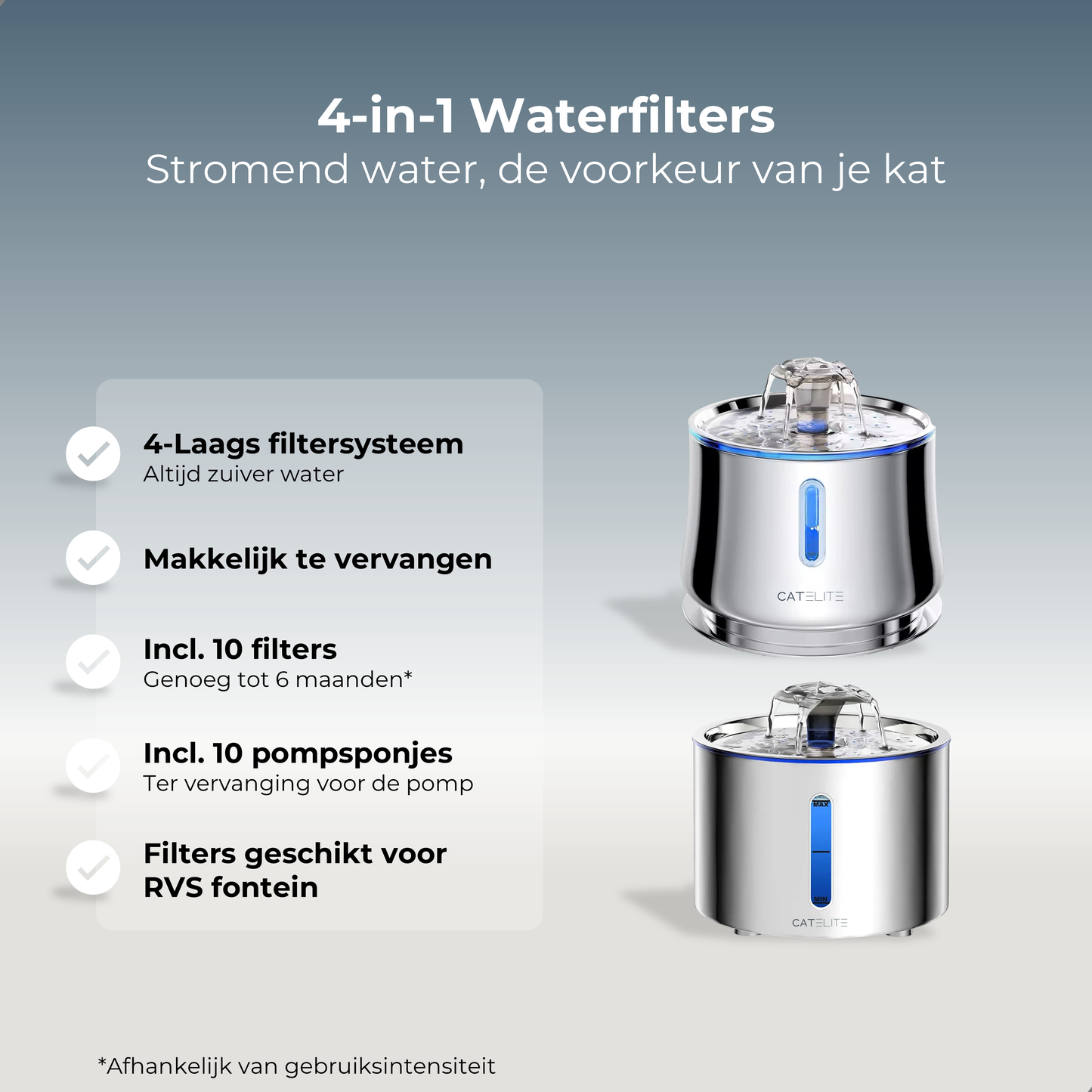 Filters - RVS Drinkfontein - 10 stuks