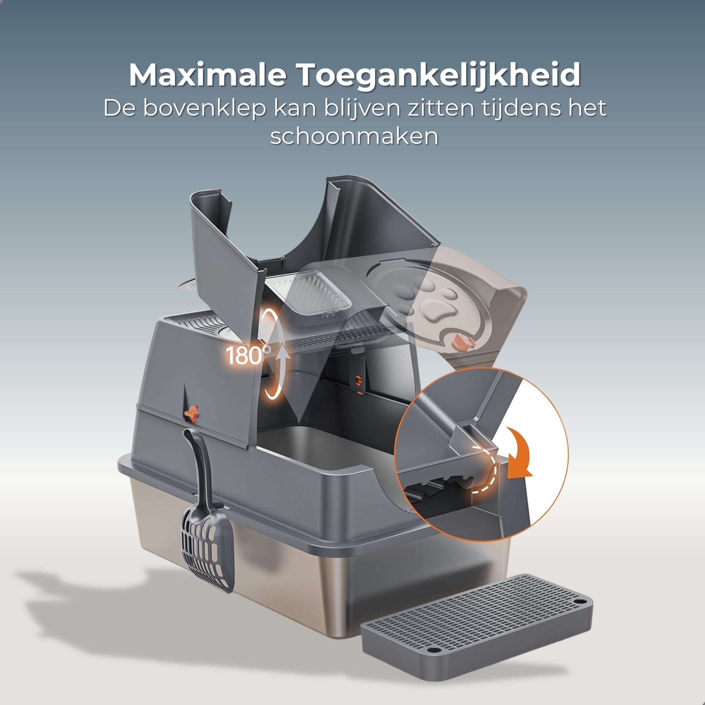 Shell Kattenbak RVS