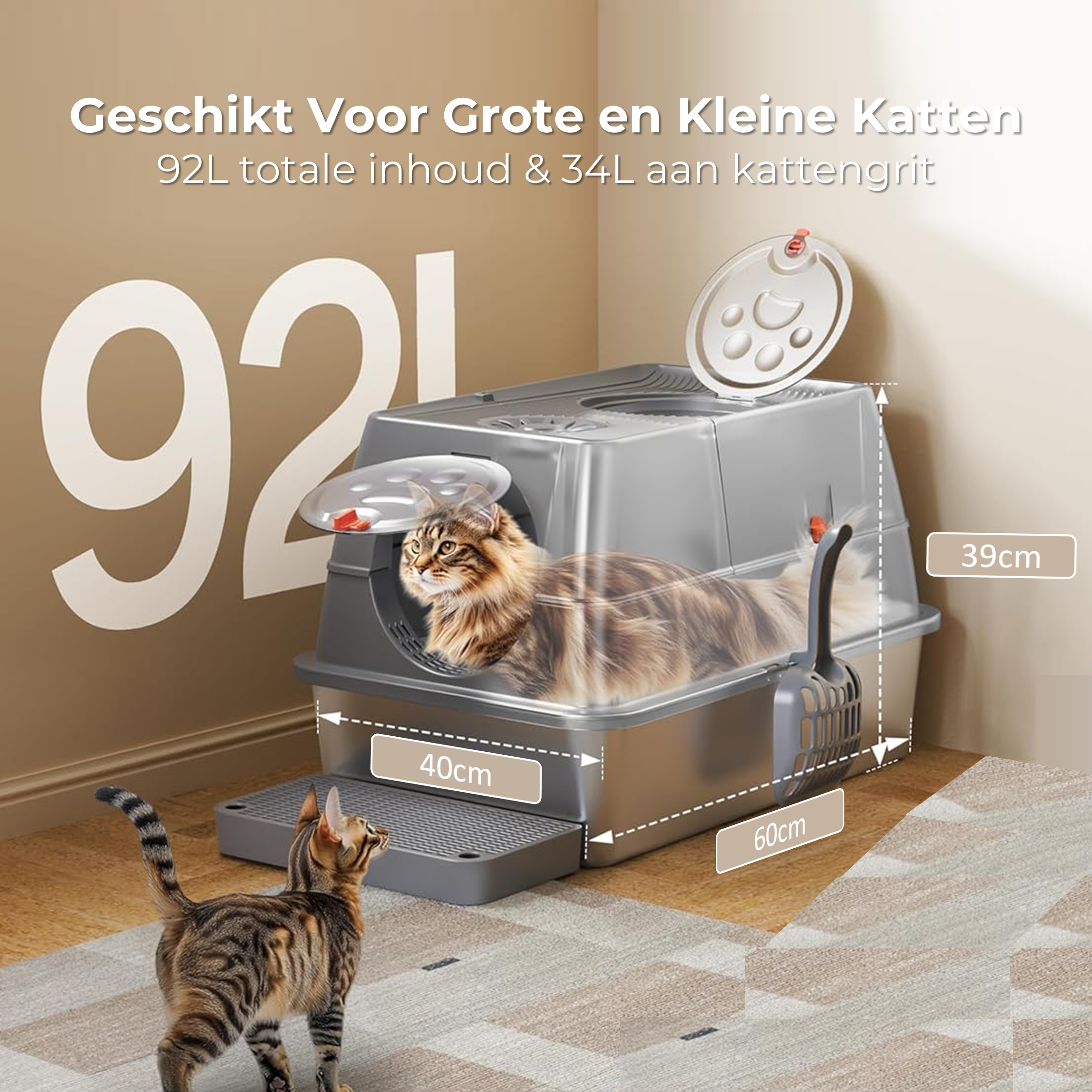 Shell Kattenbak RVS
