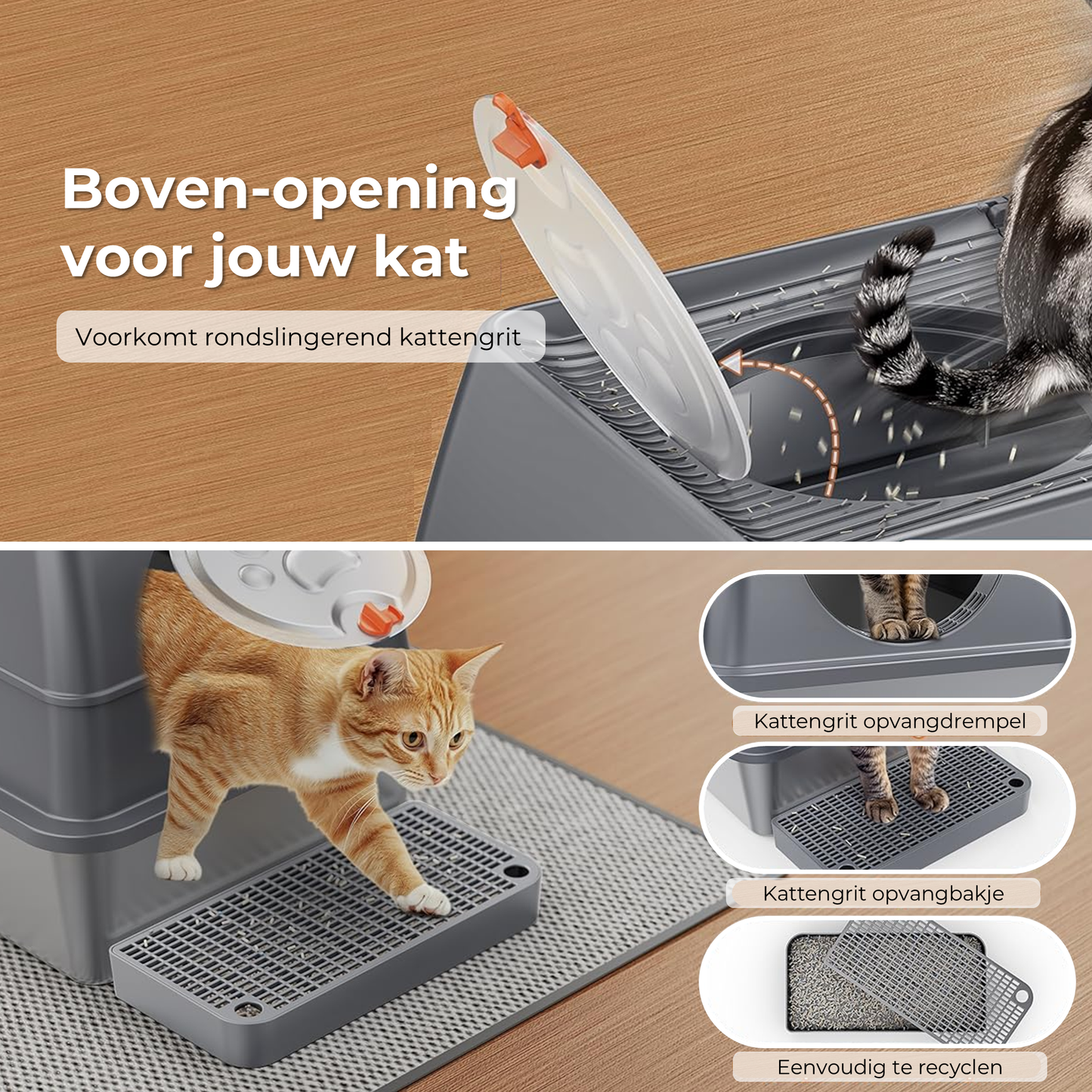 RVS Kattenbak - Met Klep