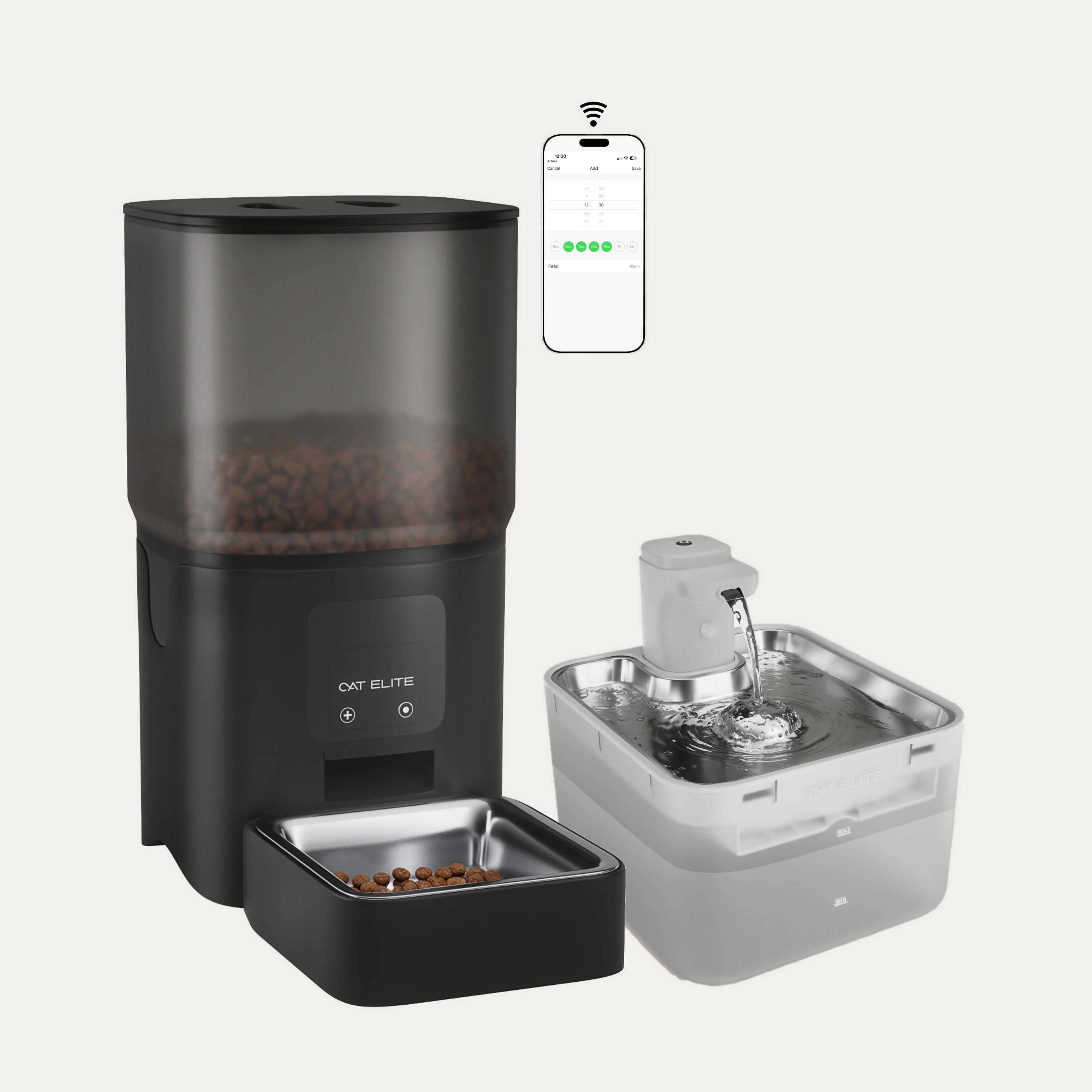 Bundel | Core Enkele Voerautomaat & Wave Drinkfontein
