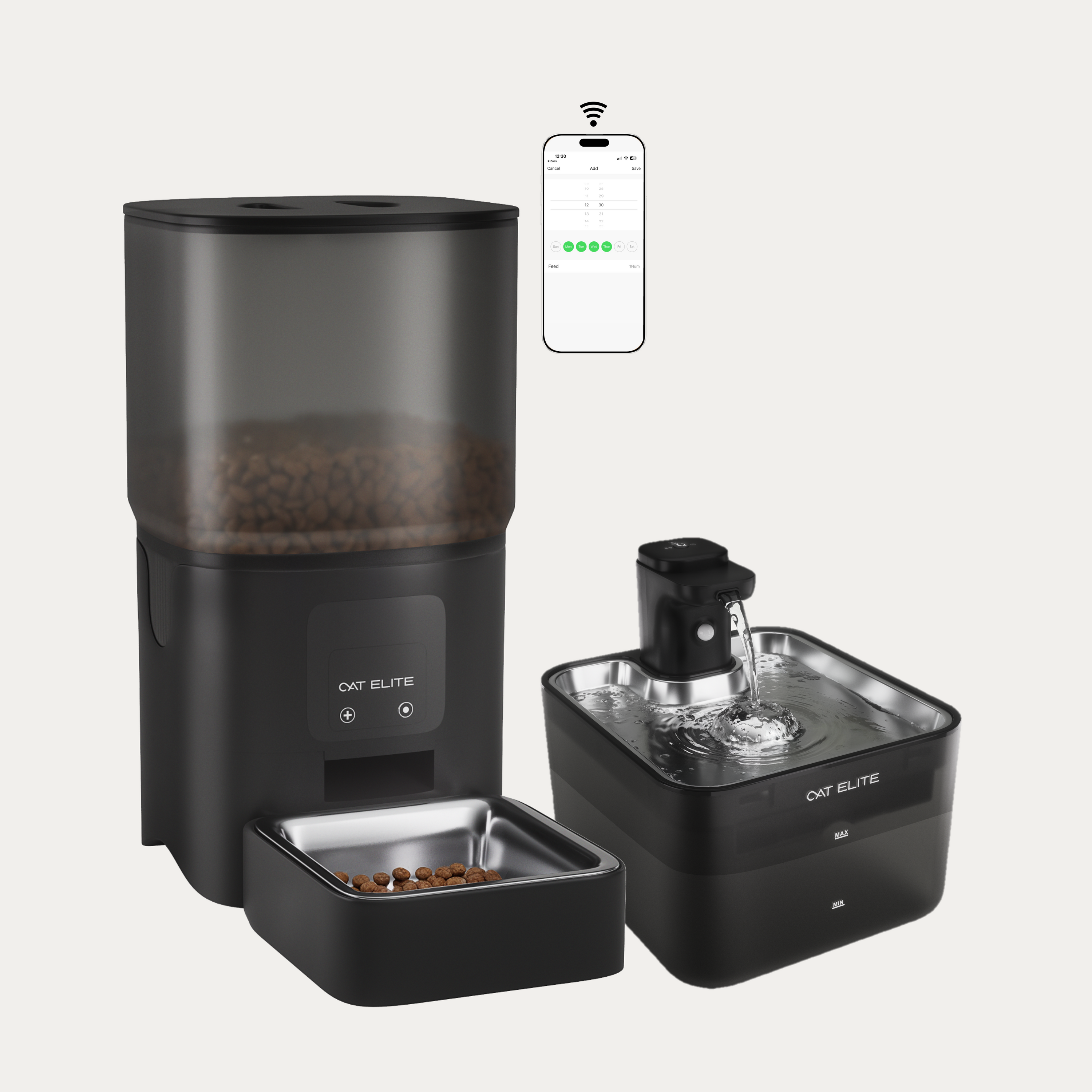 Bundel | Core Enkele Voerautomaat & Wave Drinkfontein