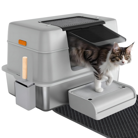 RVS Kattenbak - Zij-ingang