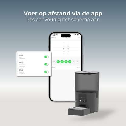 Voerdispenser met Wifi Enkel Voerbak - Zwart