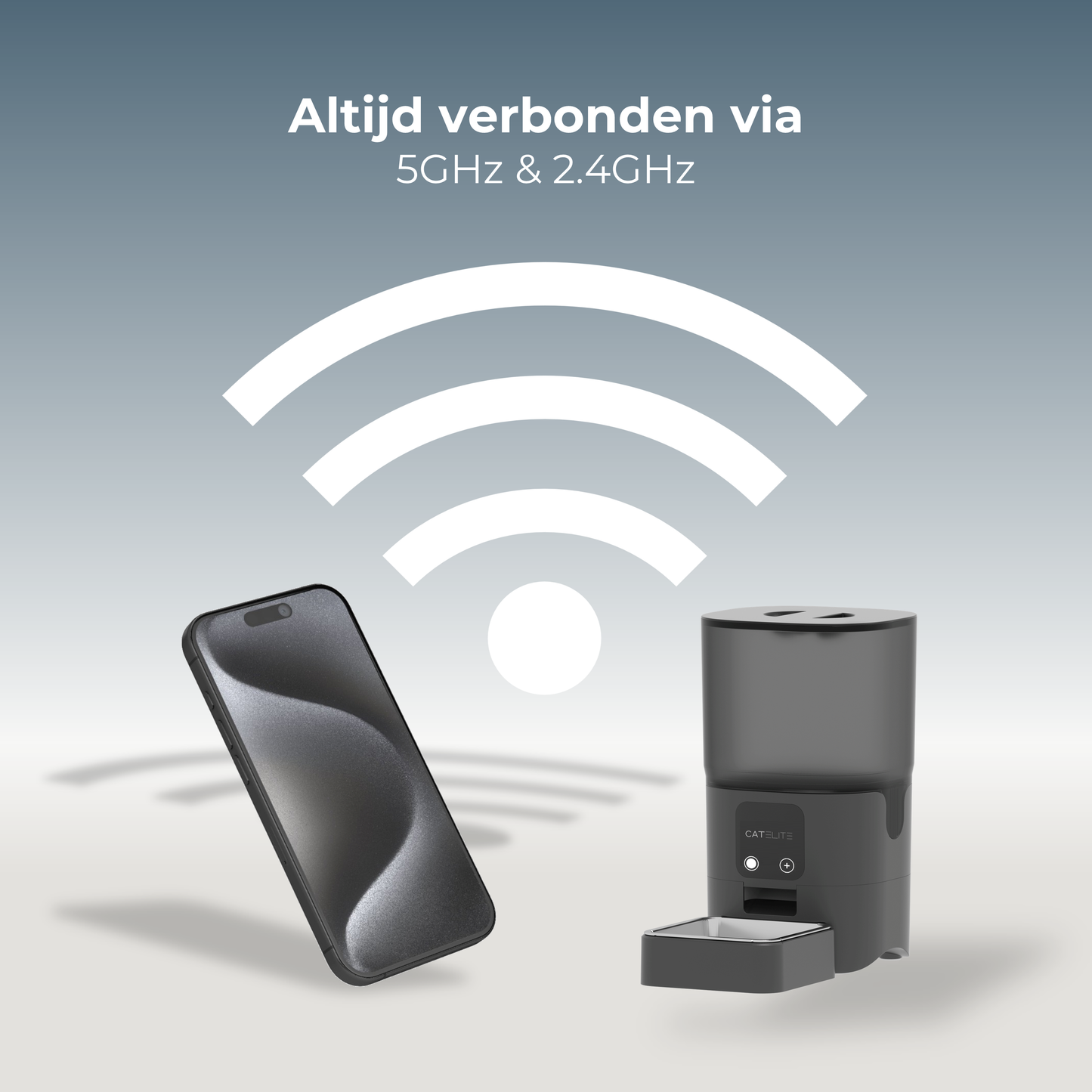 Voerdispenser met Wifi Enkel Voerbak - Zwart