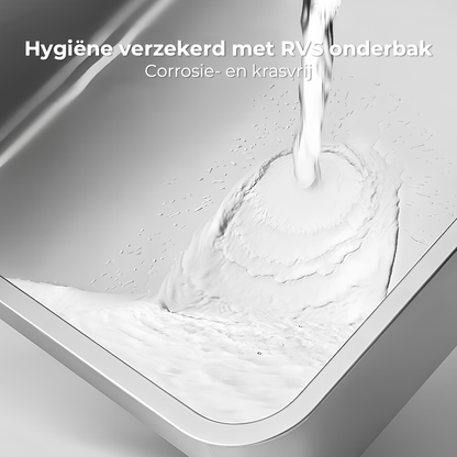 RVS Kattenbak met lade - Zwart