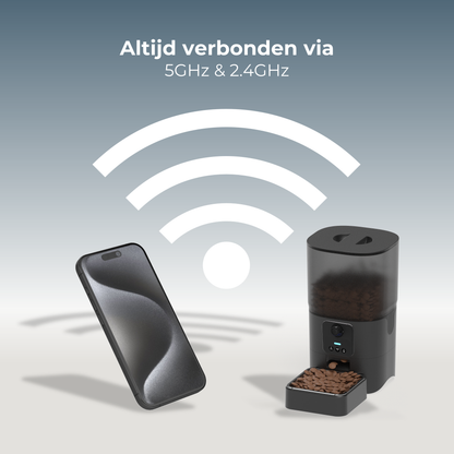 Voerdispenser met Camera Enkele Voerbak - Zwart