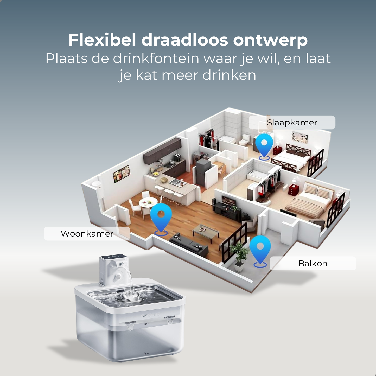 Draadloze Drinkfontein - Wit