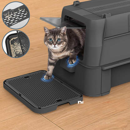 RVS Kattenbak met lade - Zwart