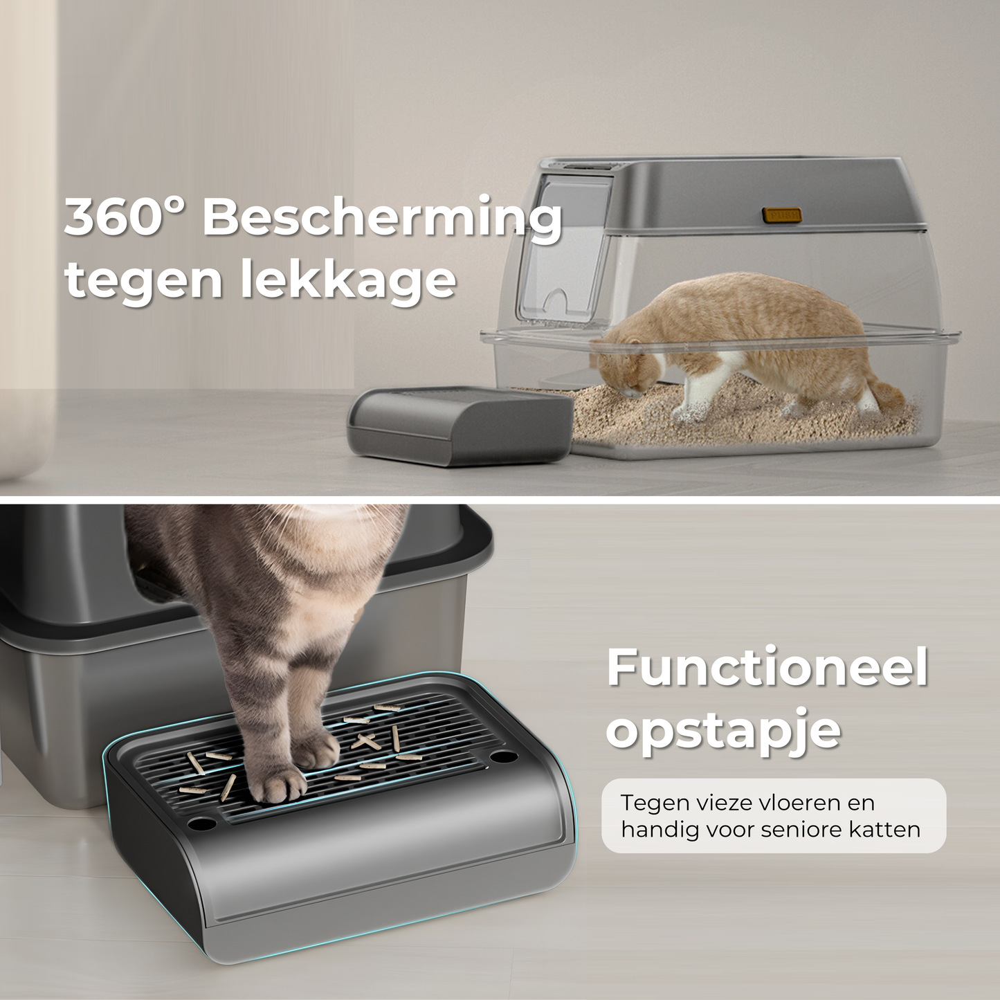 RVS Kattenbak - Zwart