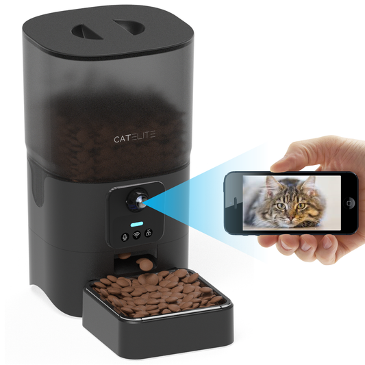 Voerdispenser met Camera Enkele Voerbak - Zwart
