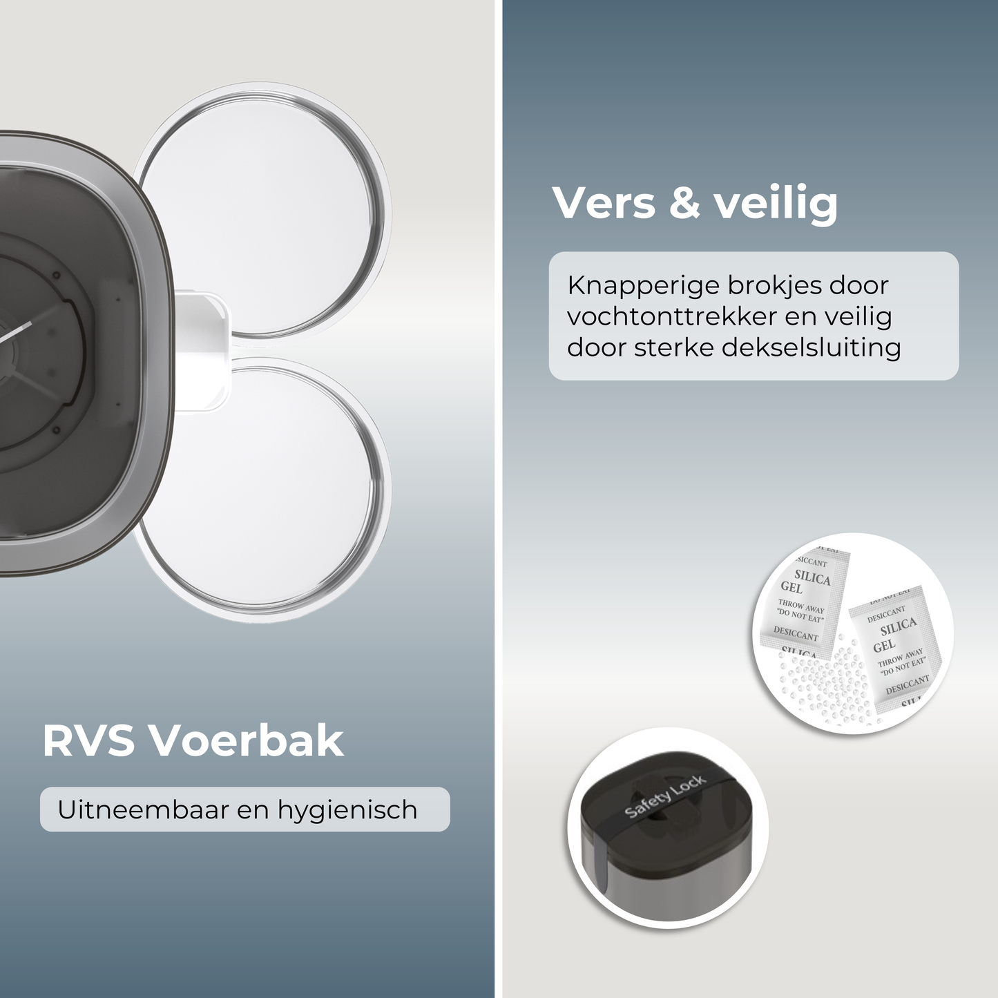 Voerdispenser met Wifi Dubbele Voerbak - Zwart