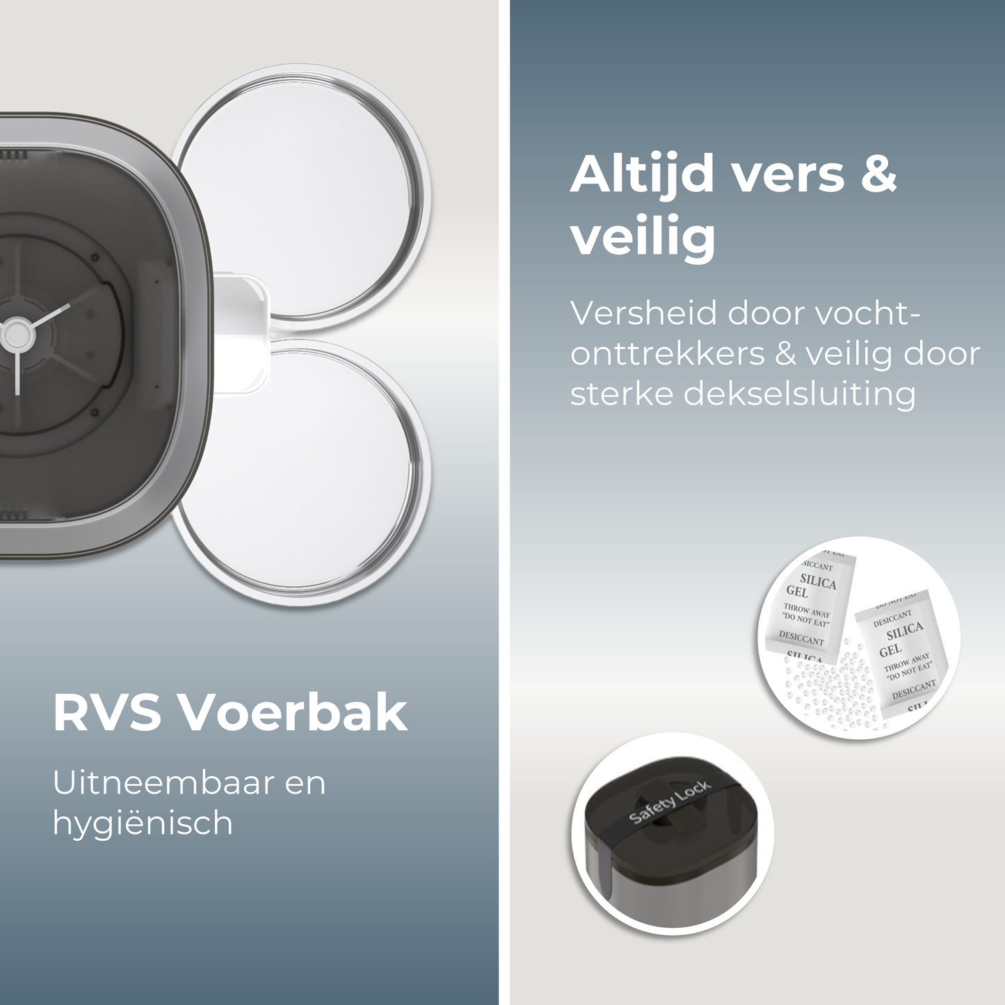 Voerdispenser met Camera Dubbele Voerbak - Wit