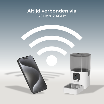 Voerdispenser met Camera Enkele Voerbak - Wit