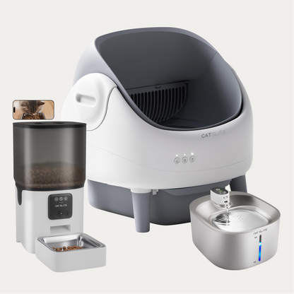 Bundel | Ease Automatische Kattenbak, Sync Enkele Voerautomaat &amp; Stream Drinkfontein