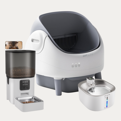 Bundel | Ease Automatische Kattenbak, Sync Enkele Voerautomaat &amp; Stream Drinkfontein