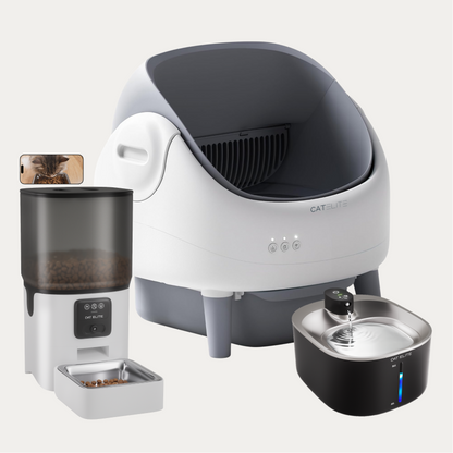 Bundel | Ease Automatische Kattenbak, Sync Enkele Voerautomaat &amp; Stream Drinkfontein