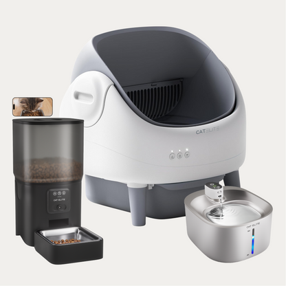 Bundel | Ease Automatische Kattenbak, Sync Enkele Voerautomaat &amp; Stream Drinkfontein