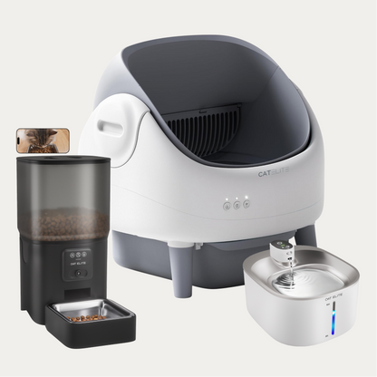 Bundel | Ease Automatische Kattenbak, Sync Enkele Voerautomaat &amp; Stream Drinkfontein