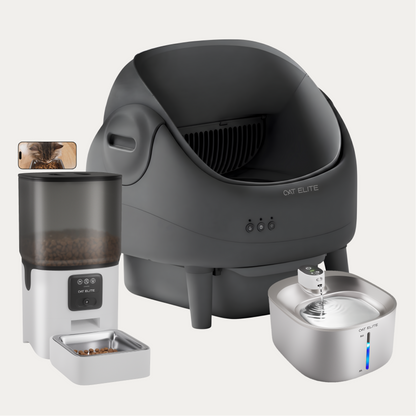 Bundel | Ease Automatische Kattenbak, Sync Enkele Voerautomaat &amp; Stream Drinkfontein