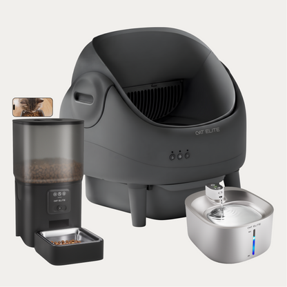 Bundel | Ease Automatische Kattenbak, Sync Enkele Voerautomaat &amp; Stream Drinkfontein