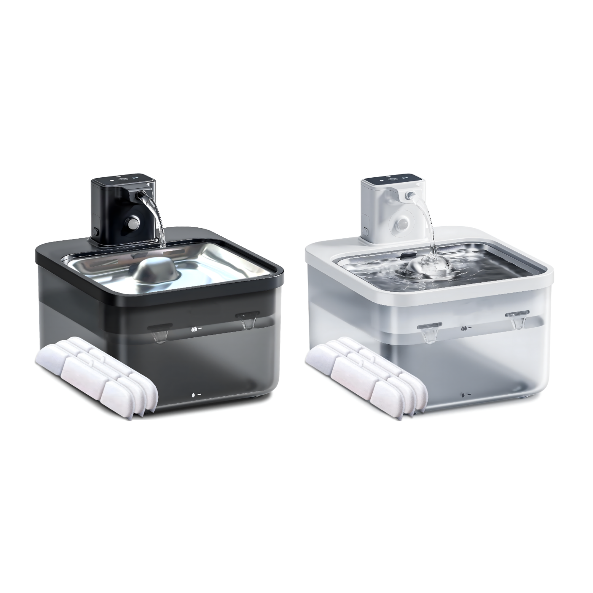 Draadloze drinkfontein | RVS Drinkplateau