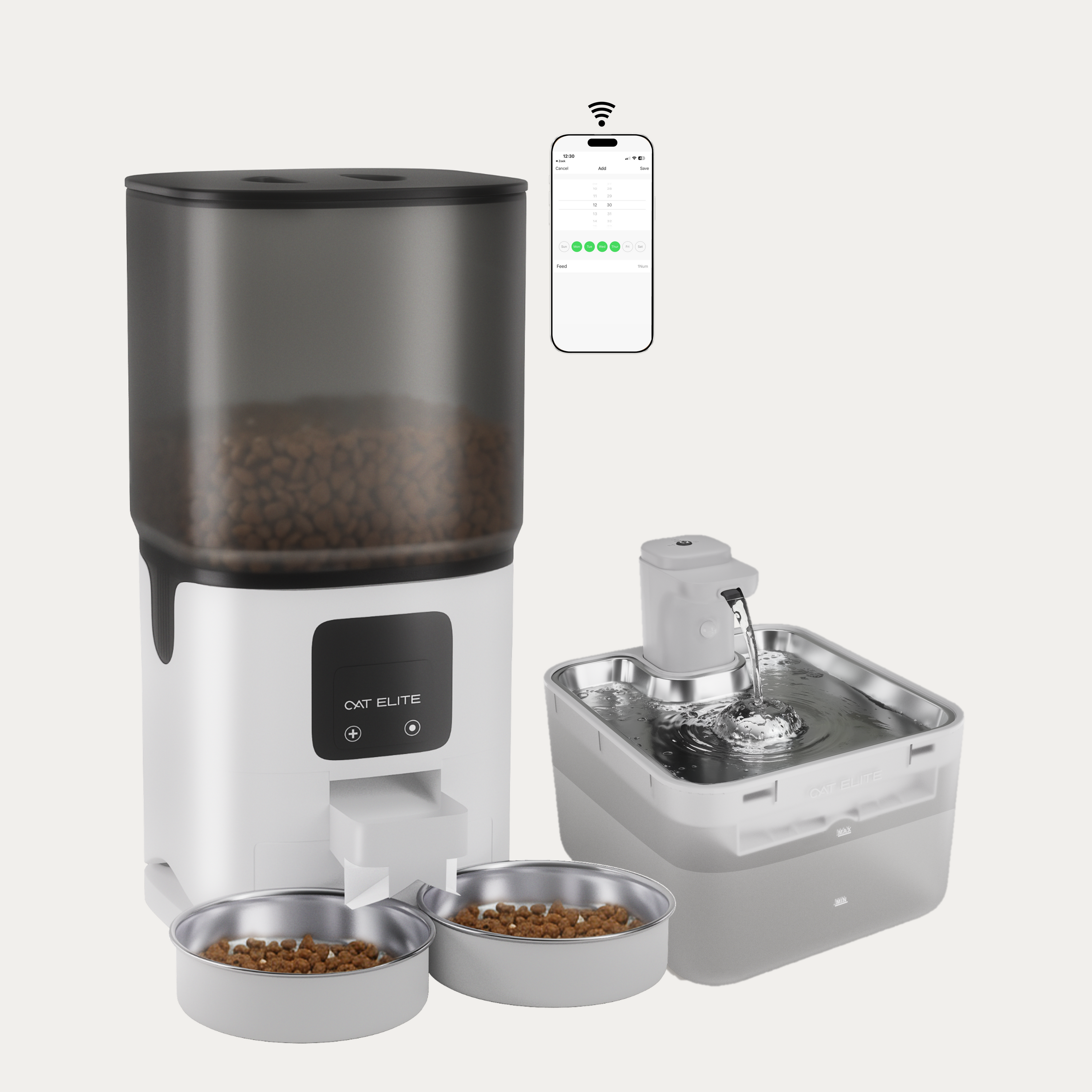 Bundel | Core Dubbele Voerautomaat &amp; Wave Drinkfontein