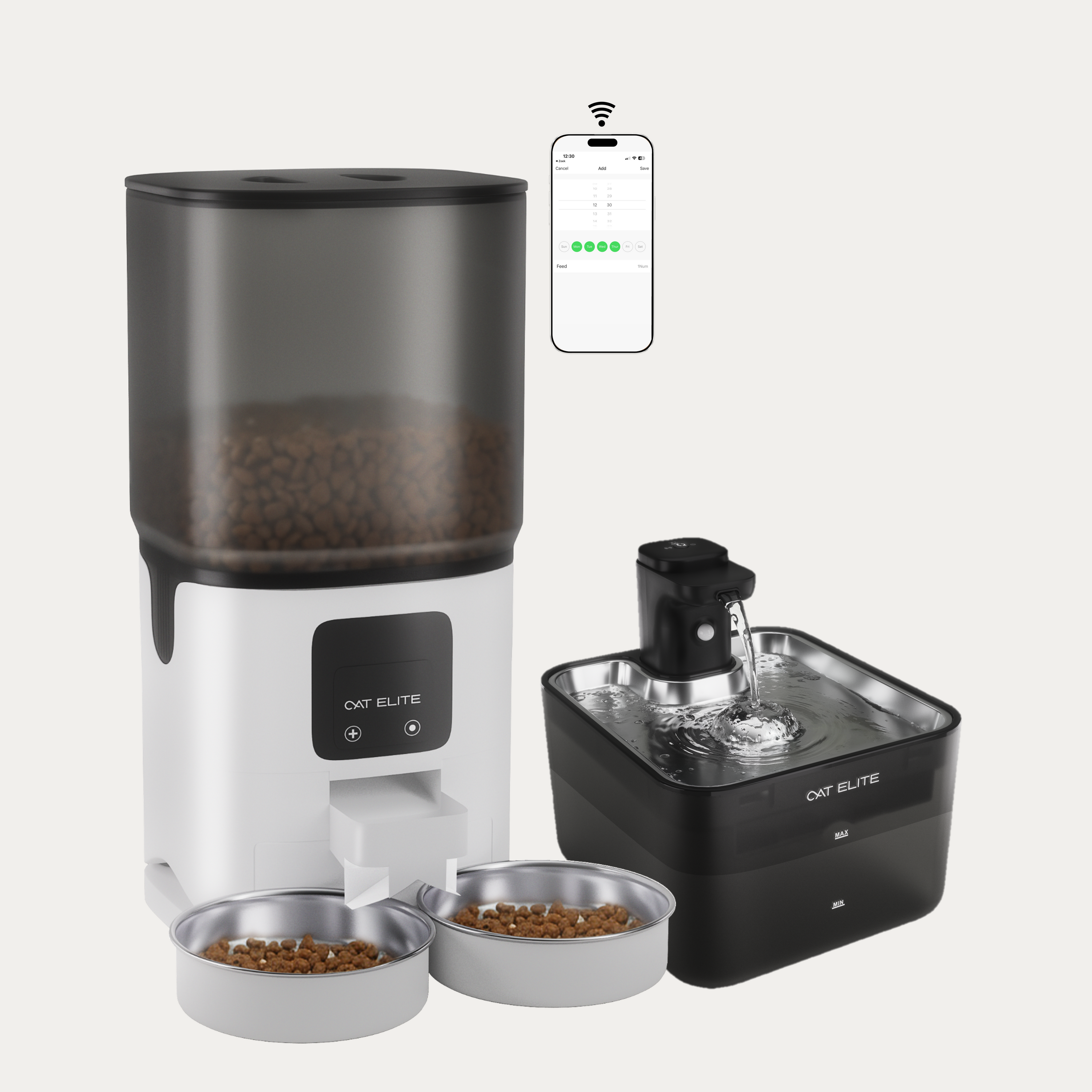 Bundel | Core Dubbele Voerautomaat &amp; Wave Drinkfontein
