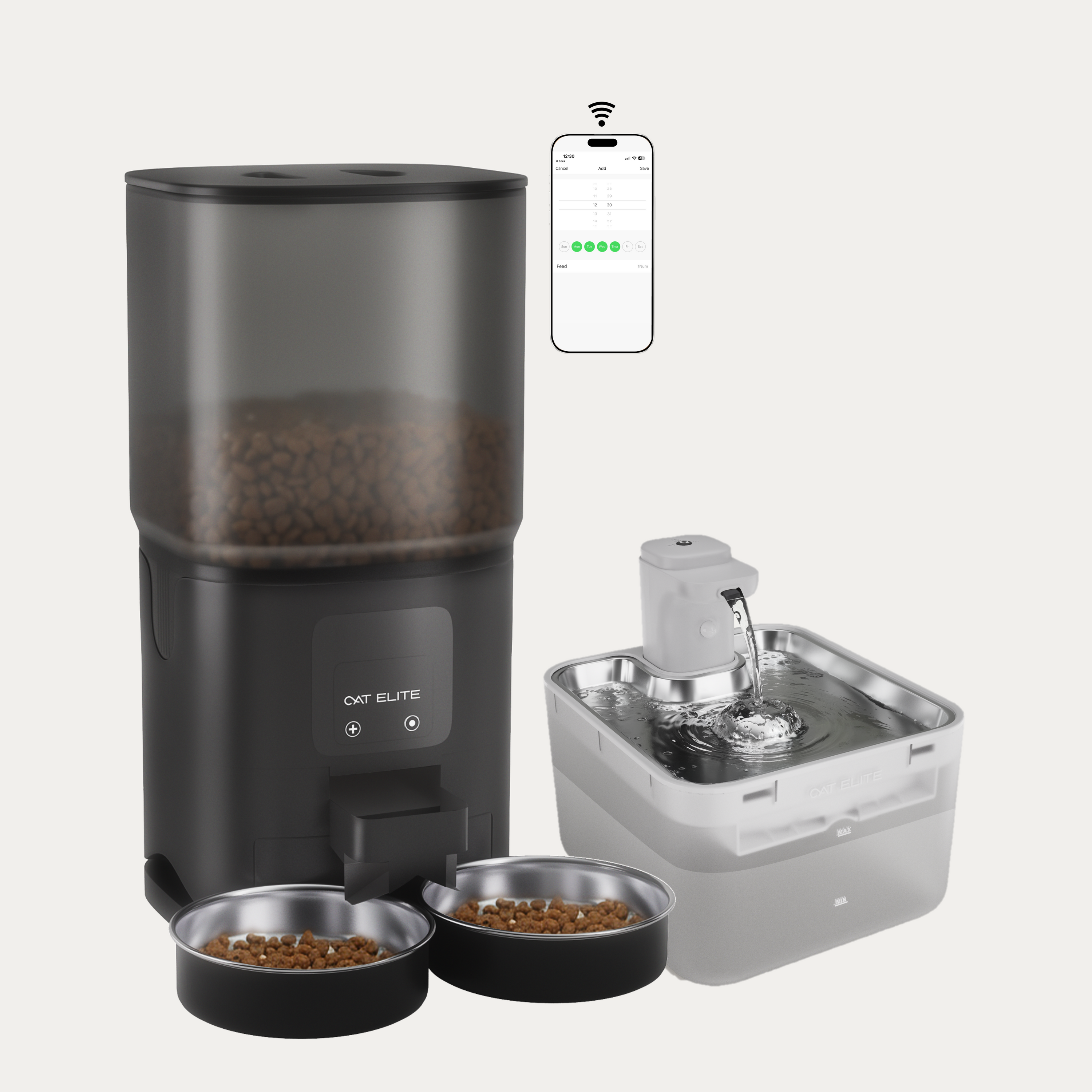 Bundel | Core Dubbele Voerautomaat &amp; Wave Drinkfontein