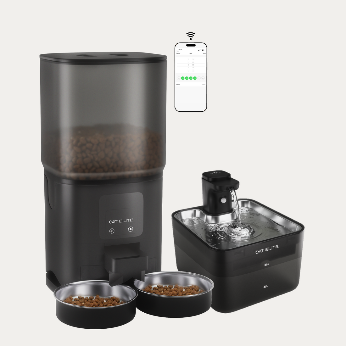 Bundel | Core Dubbele Voerautomaat &amp; Wave Drinkfontein