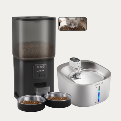 Sync Dubbele Voerautomaat &amp; Stream Drinkfontein - Bundel